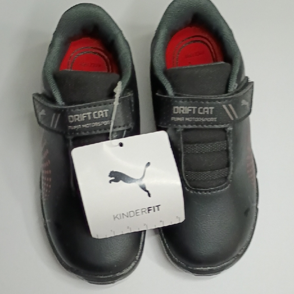 Puma Kids Drift Cat Slip-On Sneakers in Black and Red